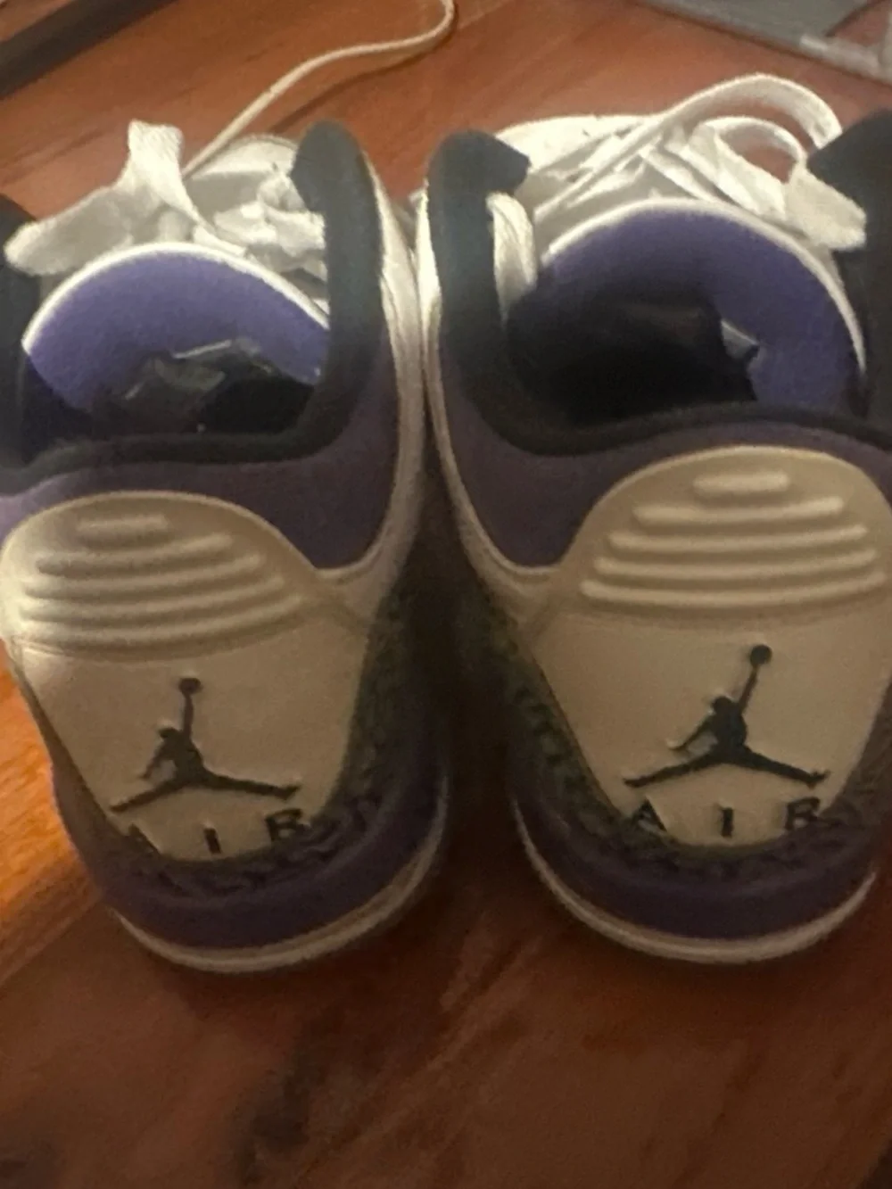 Jordan White and Navy Retro Basketball Sneakers